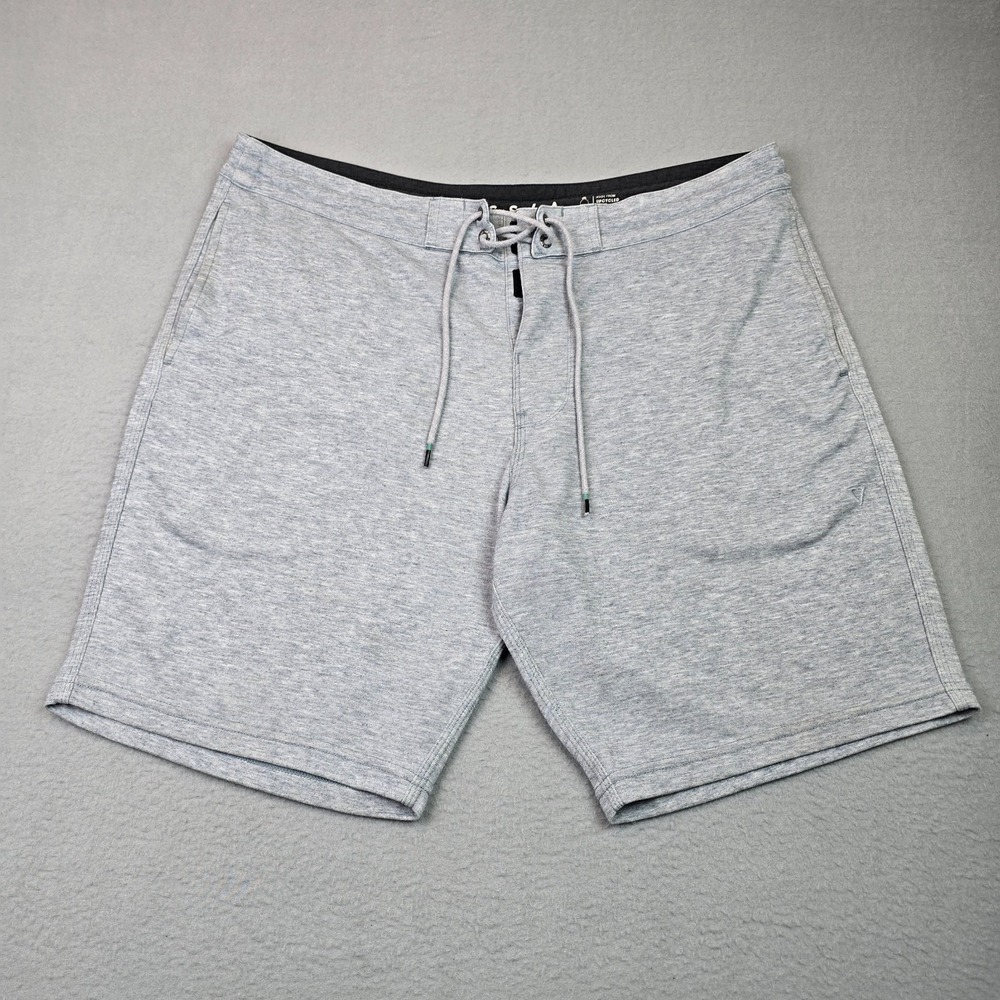 Vissla Sofa Surfer Knit Walk Shorts Men's Gray Heather Drawstring Stretch Size32